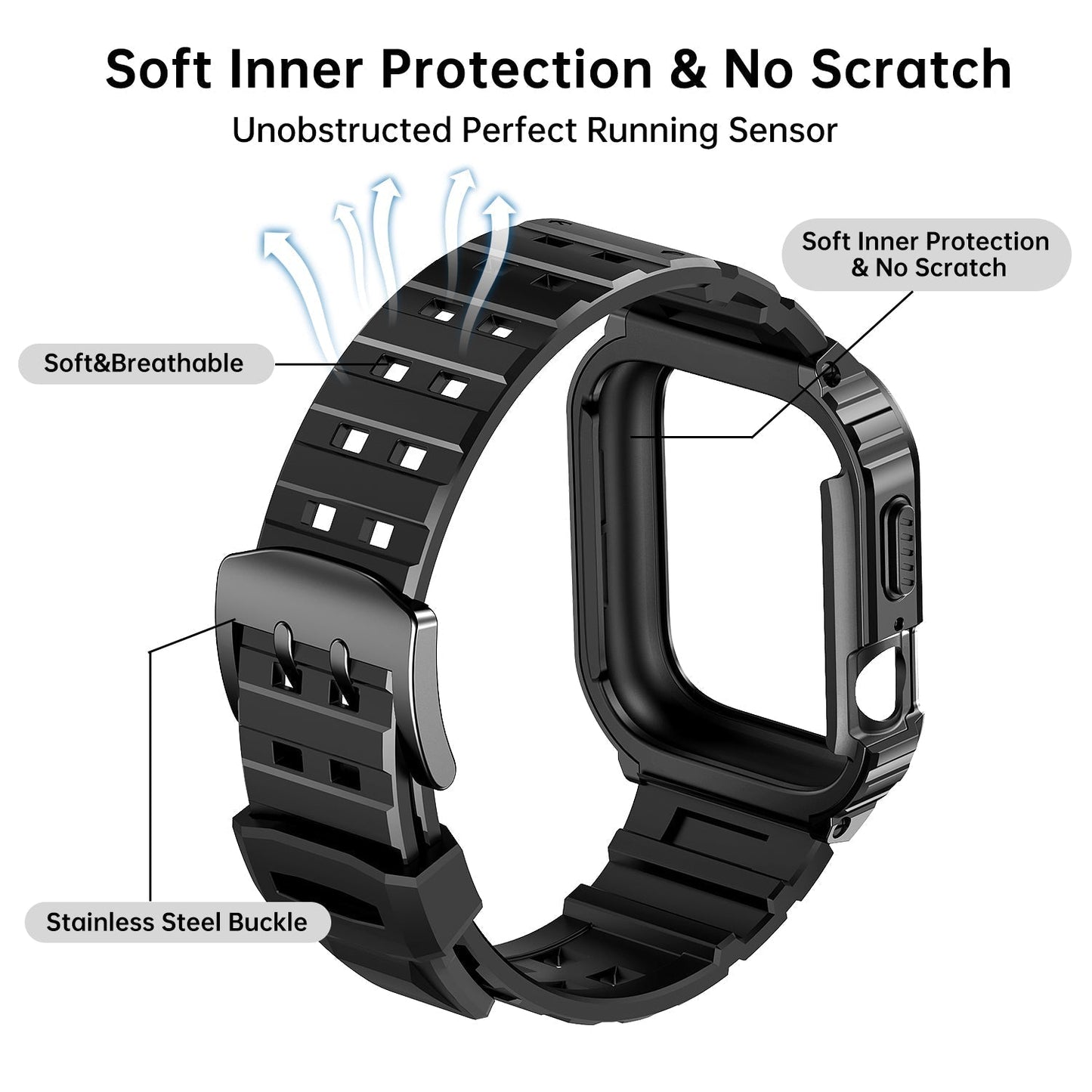Findo Luxe Stainless Steel Watch Band with Adjustable Fit