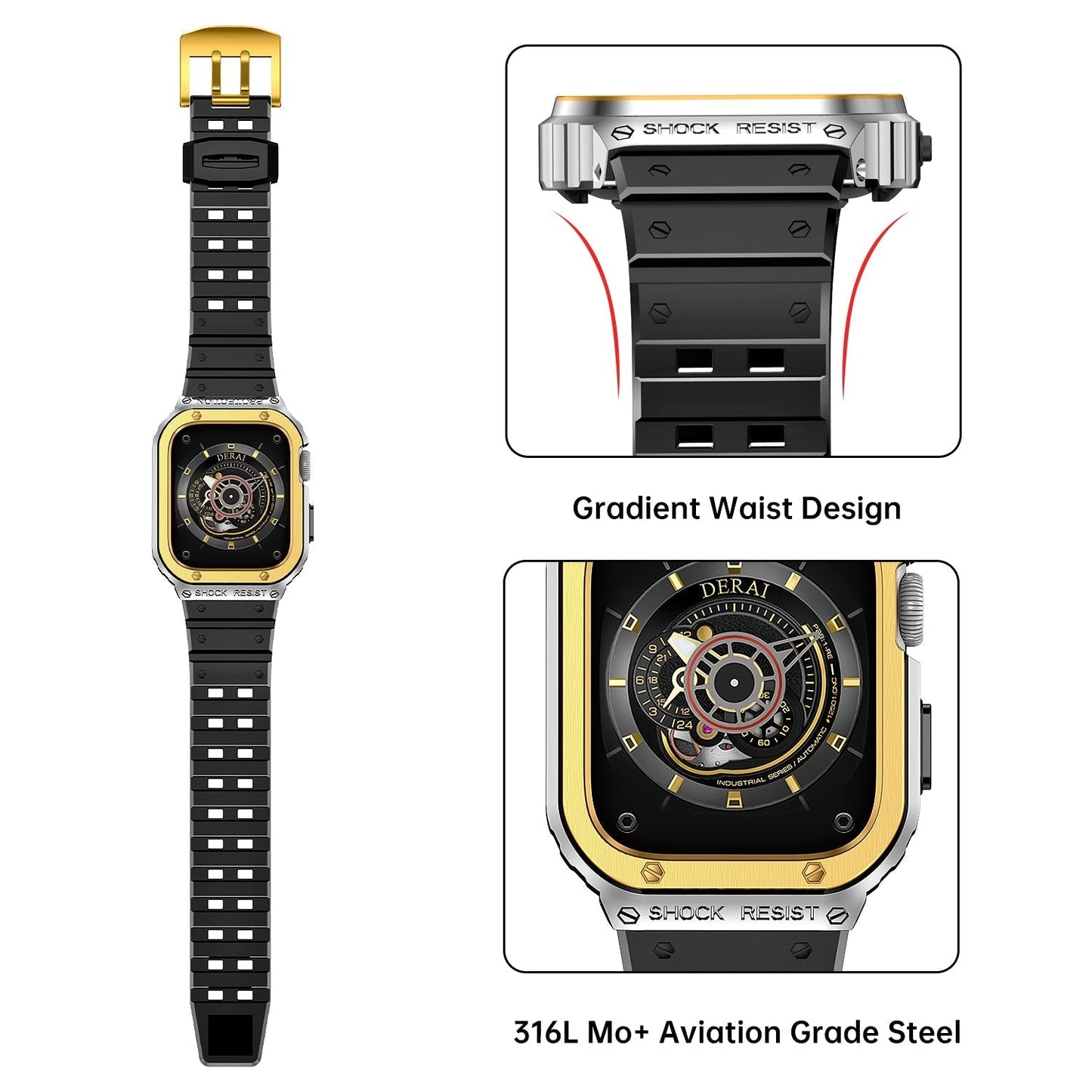 Findo Luxe Stainless Steel Watch Band with Adjustable Fit
