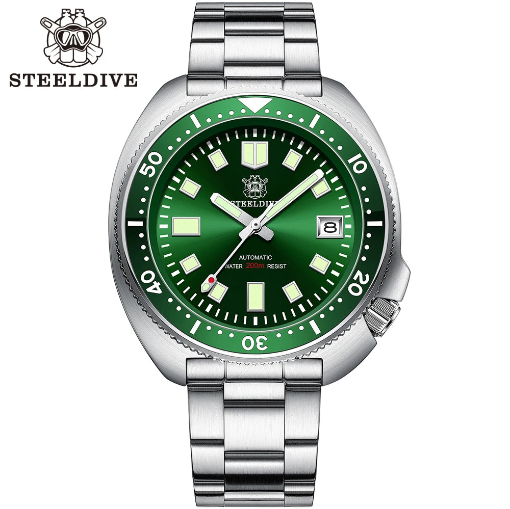 Automatic Dive Watch with White Date Background, 200M Waterproof, NH35 Movement