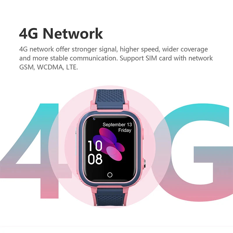 4G Kids Smart Watch with GPS, Video Call, and IP67 Waterproof