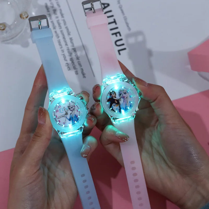 Colorful Luminous Children's Watch with LED Light for Kids