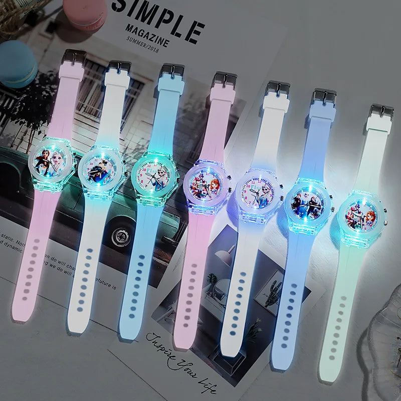 Colorful Luminous Children's Watch with LED Light for Kids