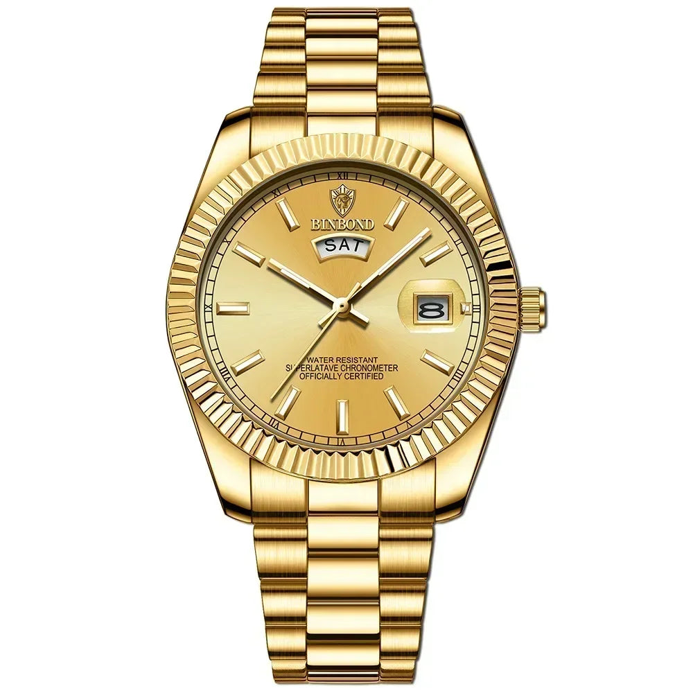Men's Fashion Business Sports Quartz Watch - 30M Waterproof Luminous Calendar Timepiece