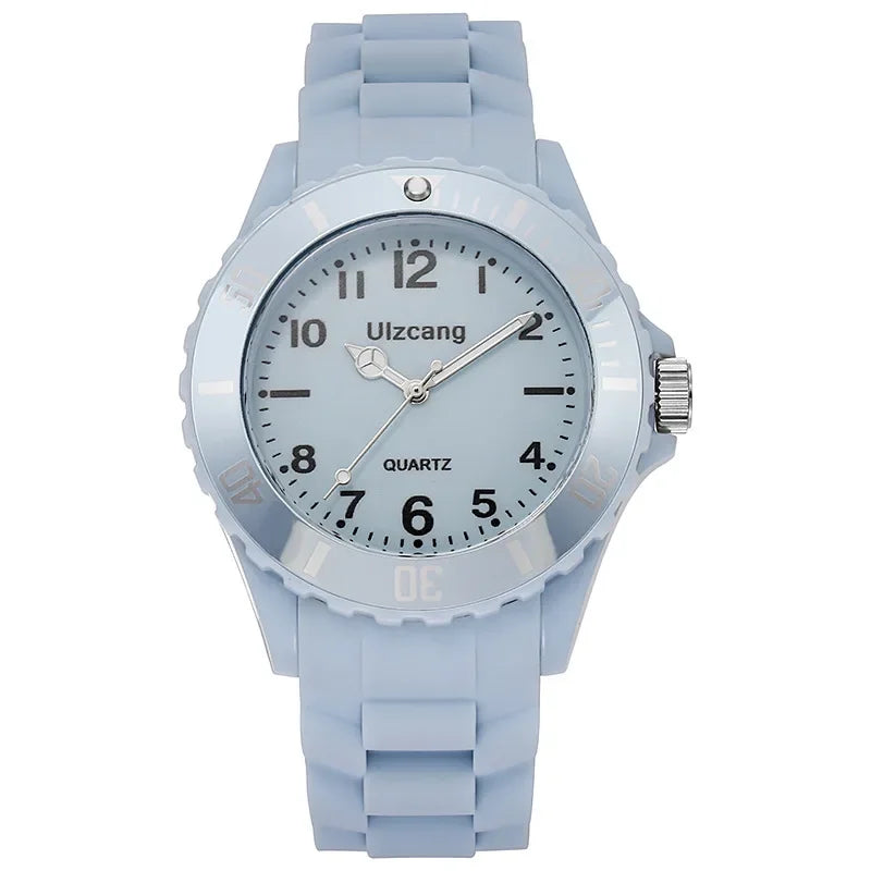 Student Fashion Quartz Watch for Kids - Sporty Transparent Silicone Design