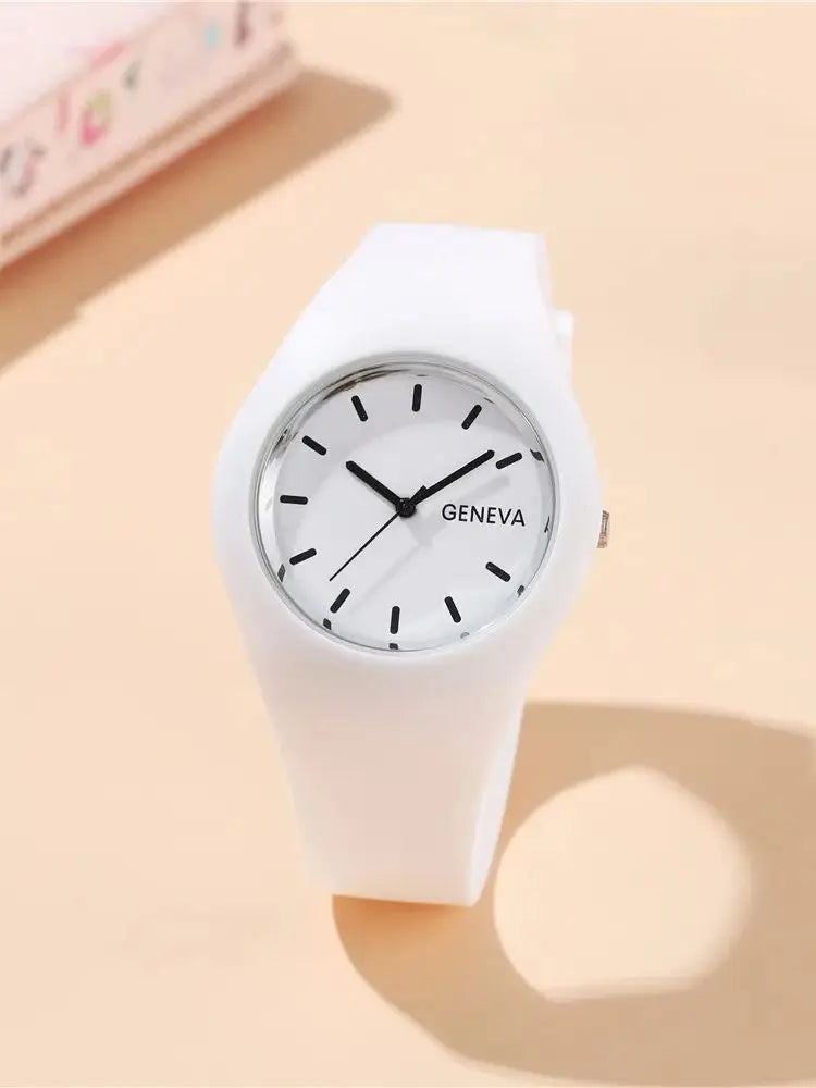 Big Dial Kids Quartz Watch with Silicone Strap for Boys and Girls