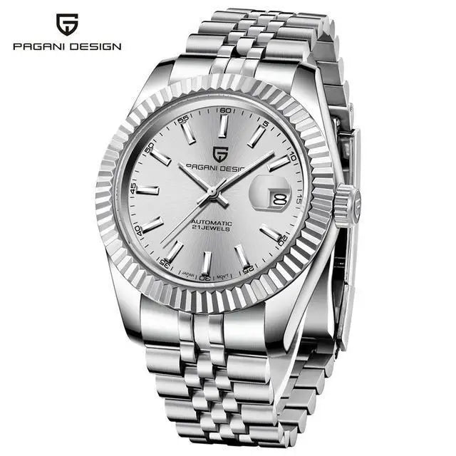 Men's 42MM Automatic Mechanical Watch with Sapphire Glass and Stainless Steel Band
