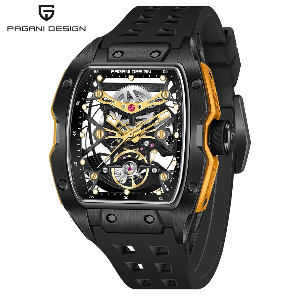 42MM Skeleton Dial Men's Mechanical Watch - Automatic, Waterproof, Sapphire Glass