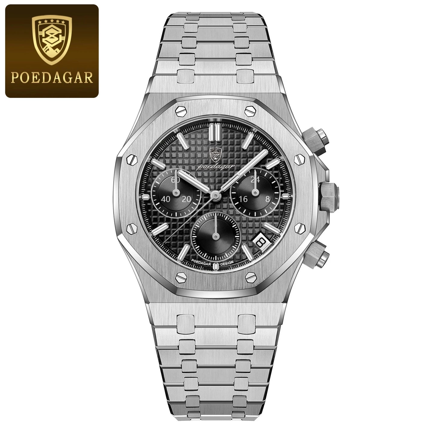 Luxury Men's Stainless Steel Chronograph Watch - Waterproof & Luminous