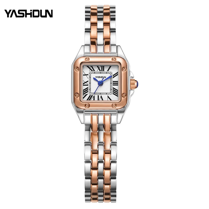 Elegant Waterproof Women's Quartz Watch with Luminous Date and Stainless Steel Band