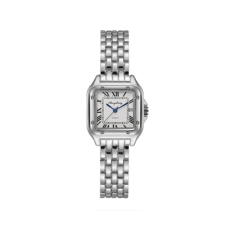 Light Luxury Square Couple Watches with Stainless Steel Strap - Fashion Quartz Wristwatches
