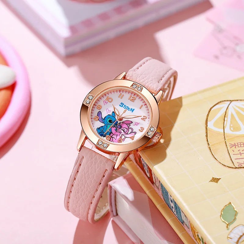 Cute Cartoon Kids' Quartz Watch with Imitation Diamonds