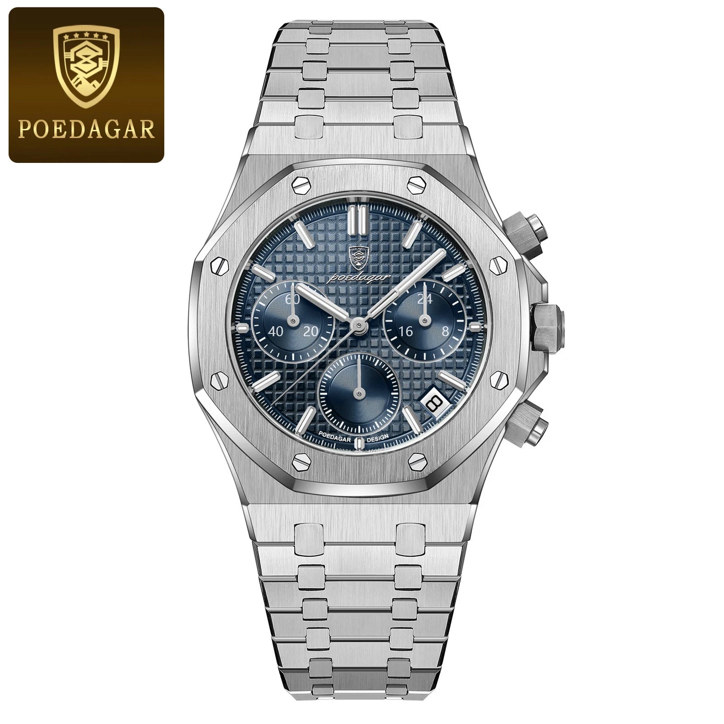 Luxury Men's Stainless Steel Chronograph Watch - Waterproof & Luminous