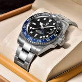 40MM Luxury Men’s Automatic GMT Mechanical Wristwatch with Waterproof Features