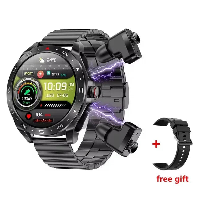 Strap Wise 2024 Smart Watch with TWS Bluetooth Earphones and HIFI Sound Quality