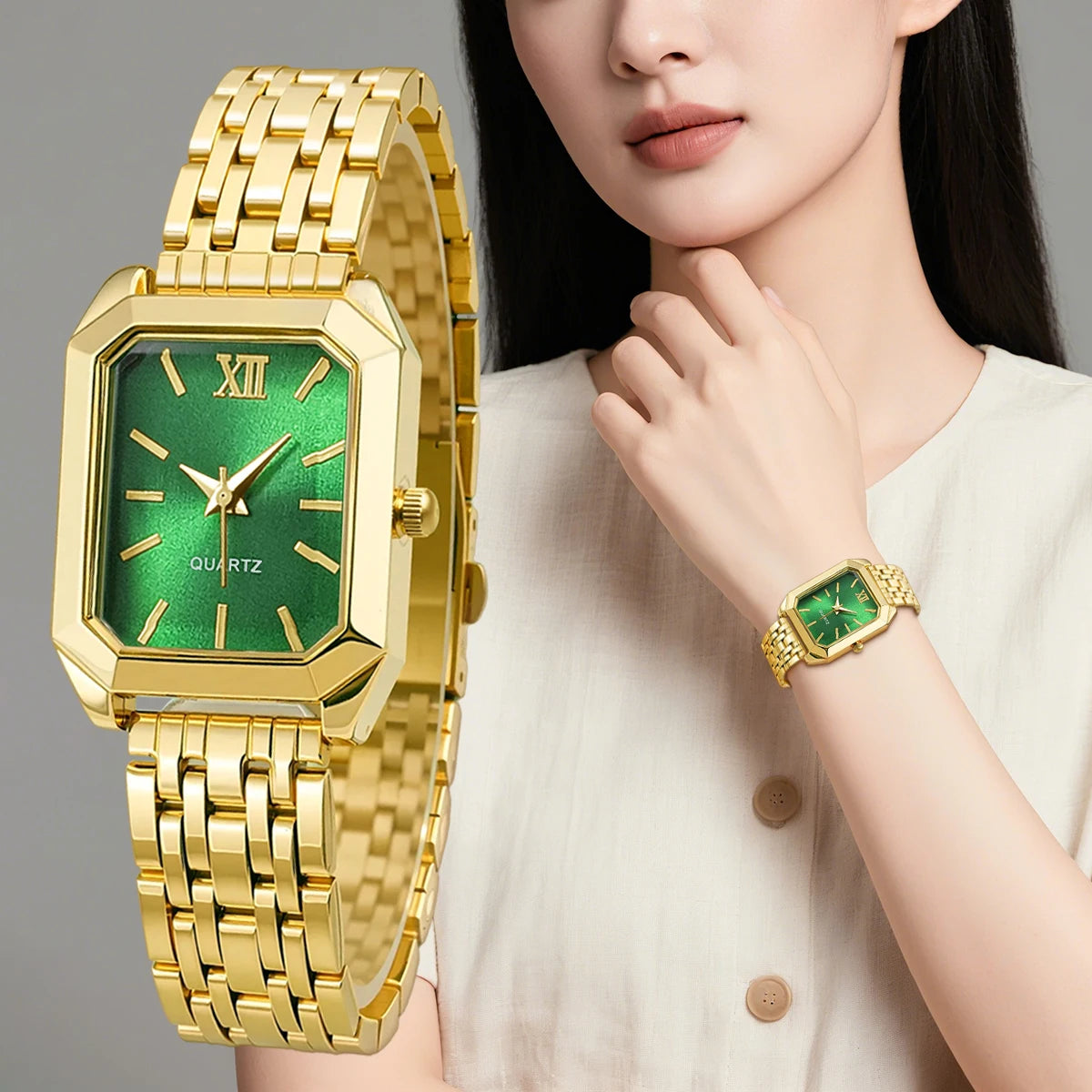 Luxury Alloy Strap Quartz Women's Wristwatch