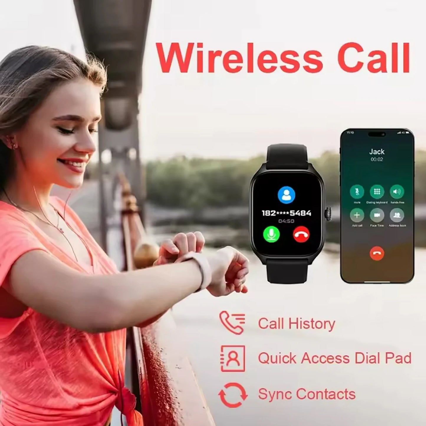 Strap Wise Blood Glucose Smart Watch with HD Screen and Heart Rate Monitoring