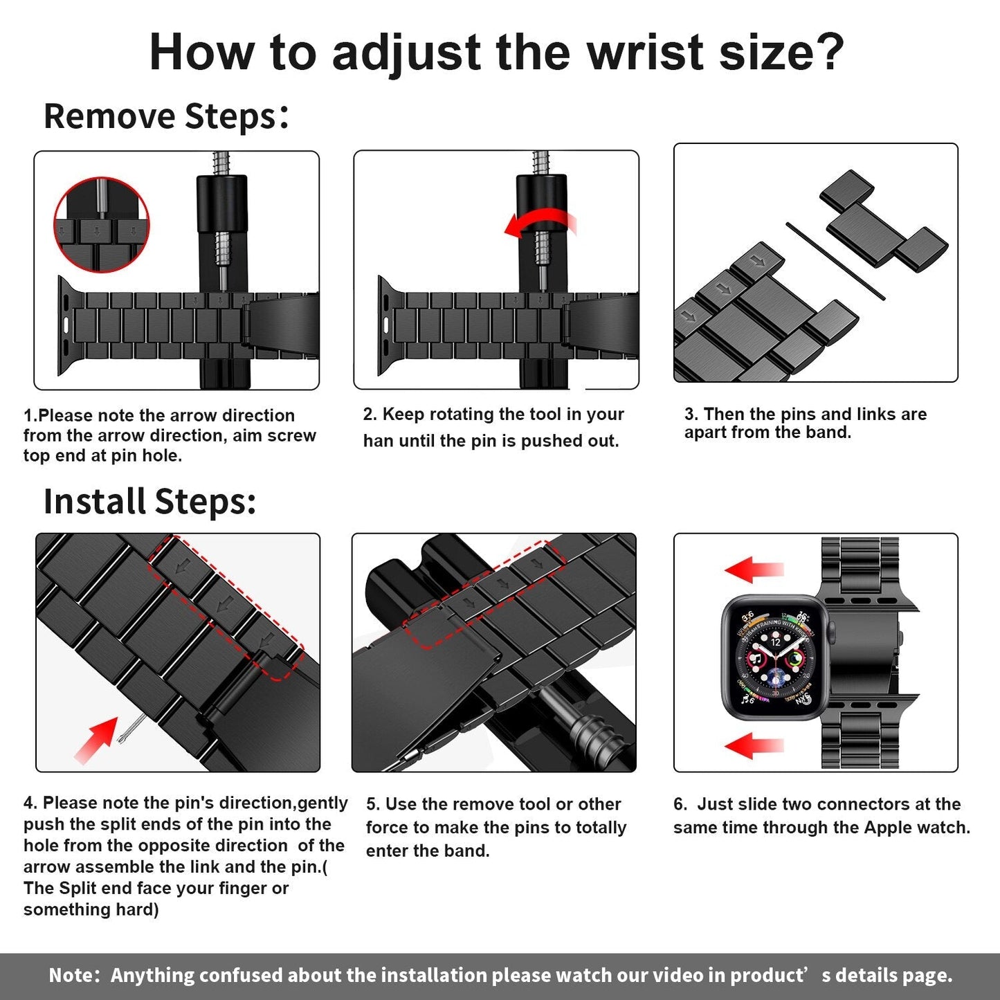 Ecce Premium Solid Stainless Steel Watch Band
