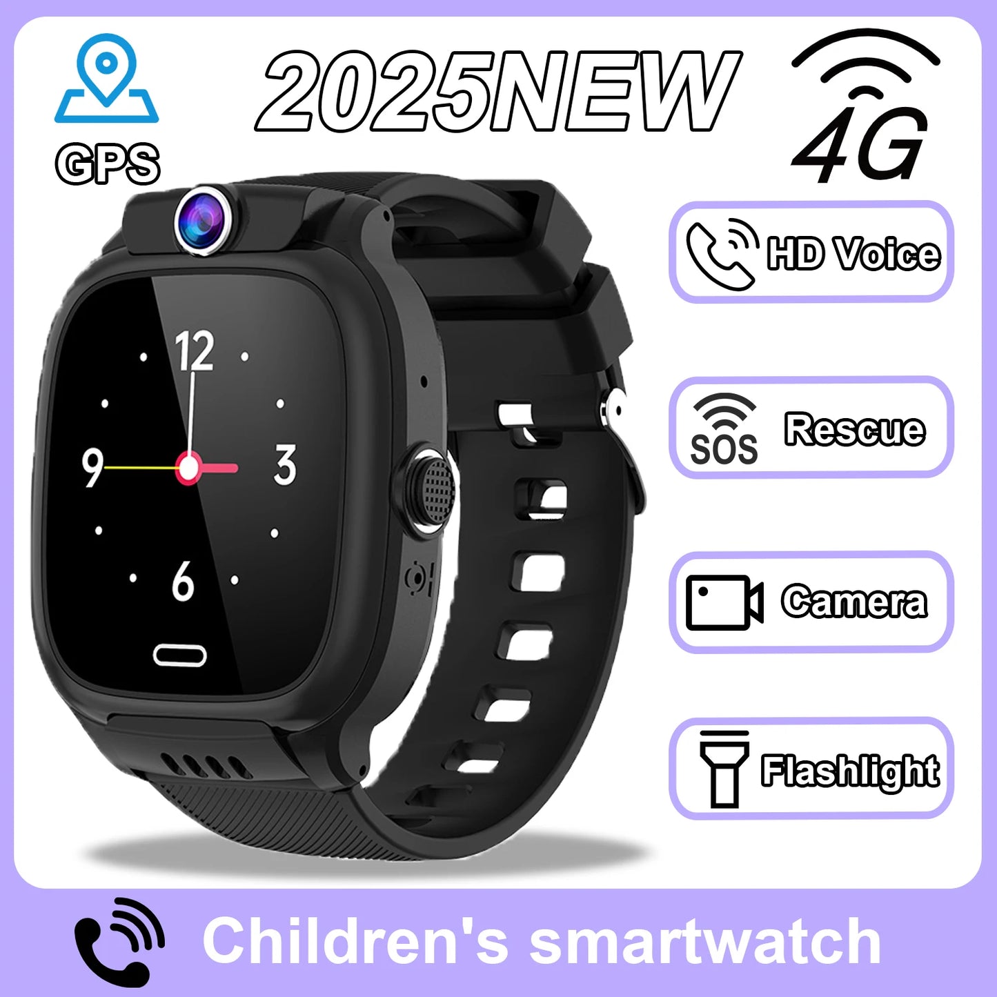 2025 Kids Smart Watch with GPS, 4G Calling, and Waterproof Design