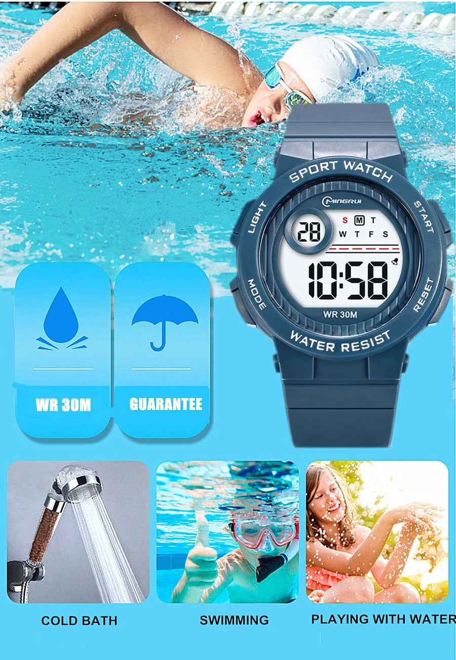 OHSEN Kids 30M Waterproof Digital Sport Watch with Stopwatch and Alarm