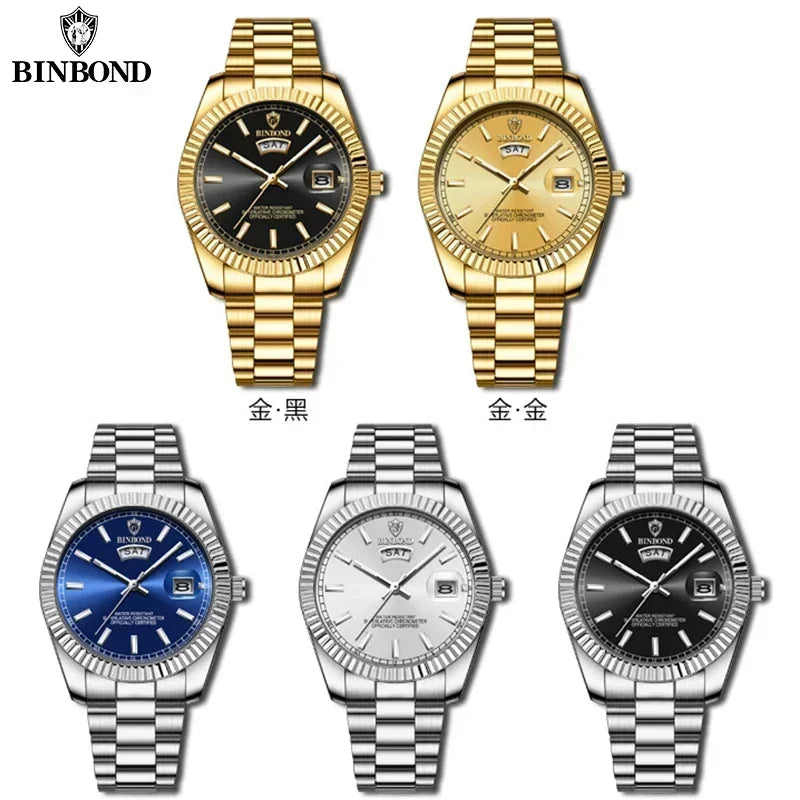 Men's Fashion Business Sports Quartz Watch - 30M Waterproof Luminous Calendar Timepiece