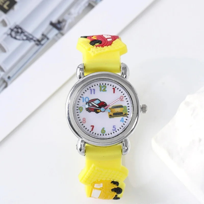3D Silicone Cartoon Car Watch for Boys