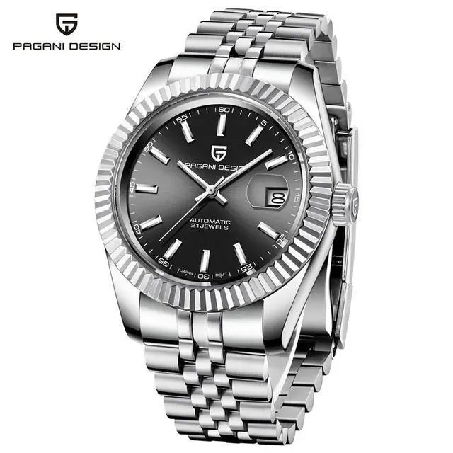 Men's 42MM Automatic Mechanical Watch with Sapphire Glass and Stainless Steel Band