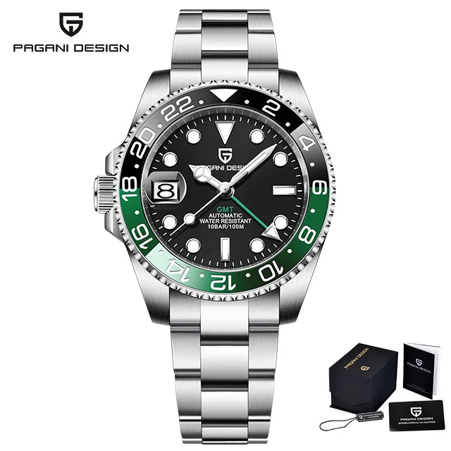 40MM Luxury Men’s Automatic GMT Mechanical Wristwatch with Waterproof Features