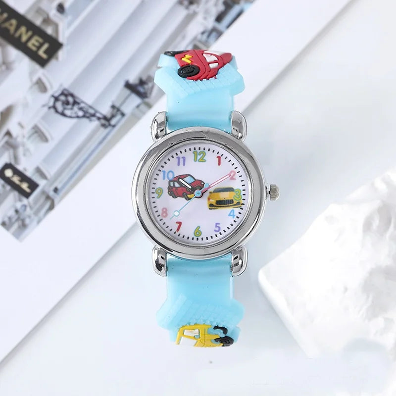 3D Silicone Cartoon Car Watch for Boys