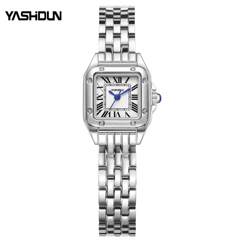 Elegant Waterproof Women's Quartz Watch with Luminous Date and Stainless Steel Band