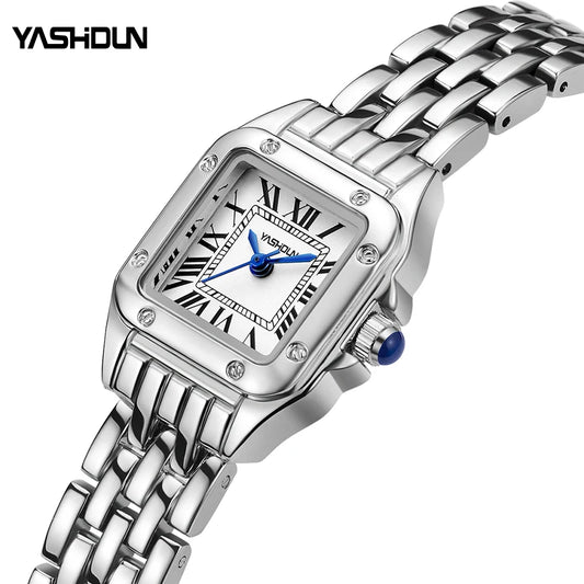 Elegant Waterproof Women's Quartz Watch with Luminous Date and Stainless Steel Band
