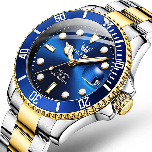 Classic Automatic Mechanical Men's Watch with Luminous Features and Waterproof Design