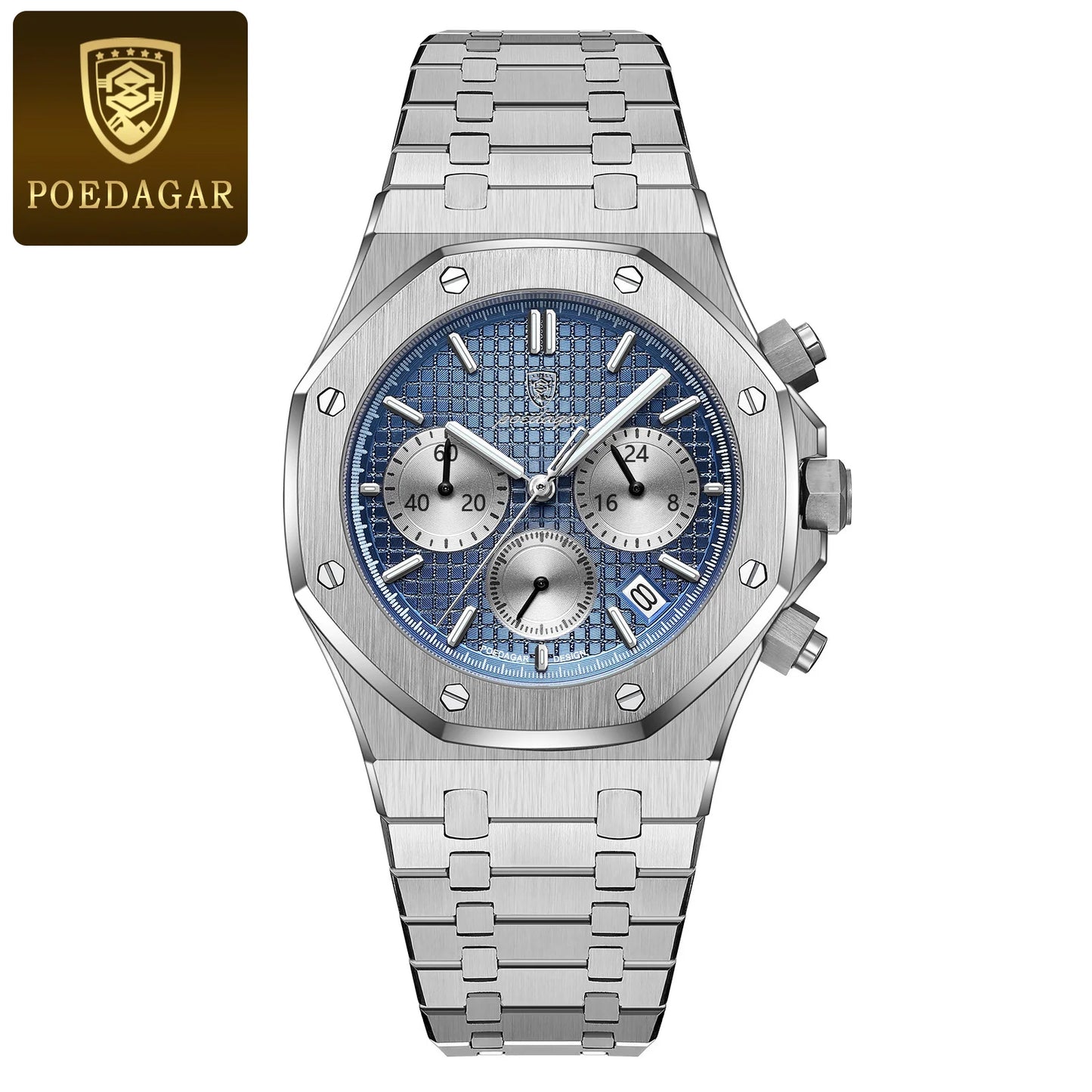 Luxury Men's Stainless Steel Chronograph Watch - Waterproof & Luminous