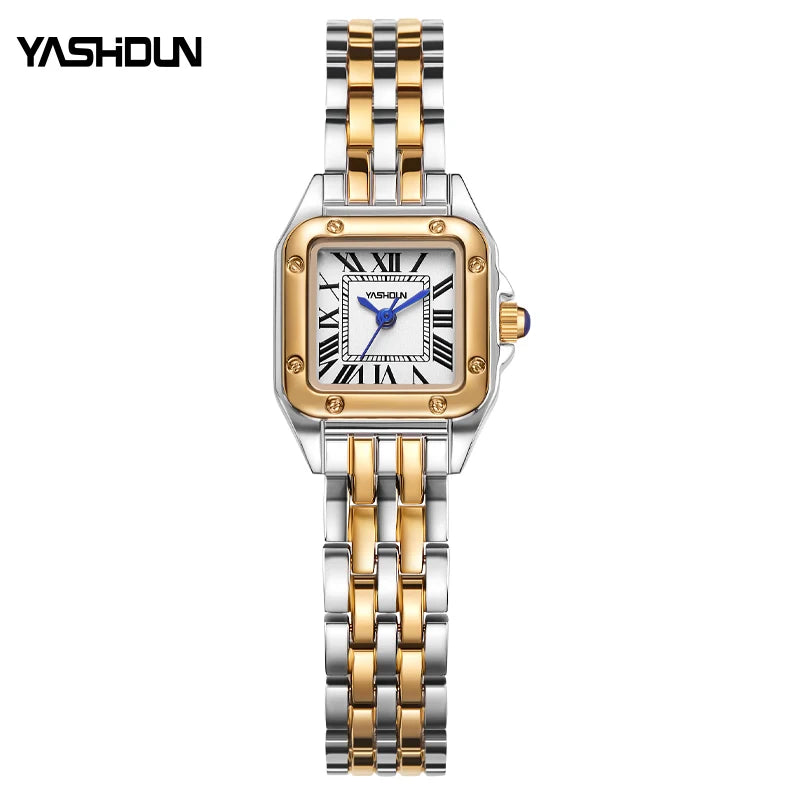Elegant Waterproof Women's Quartz Watch with Luminous Date and Stainless Steel Band