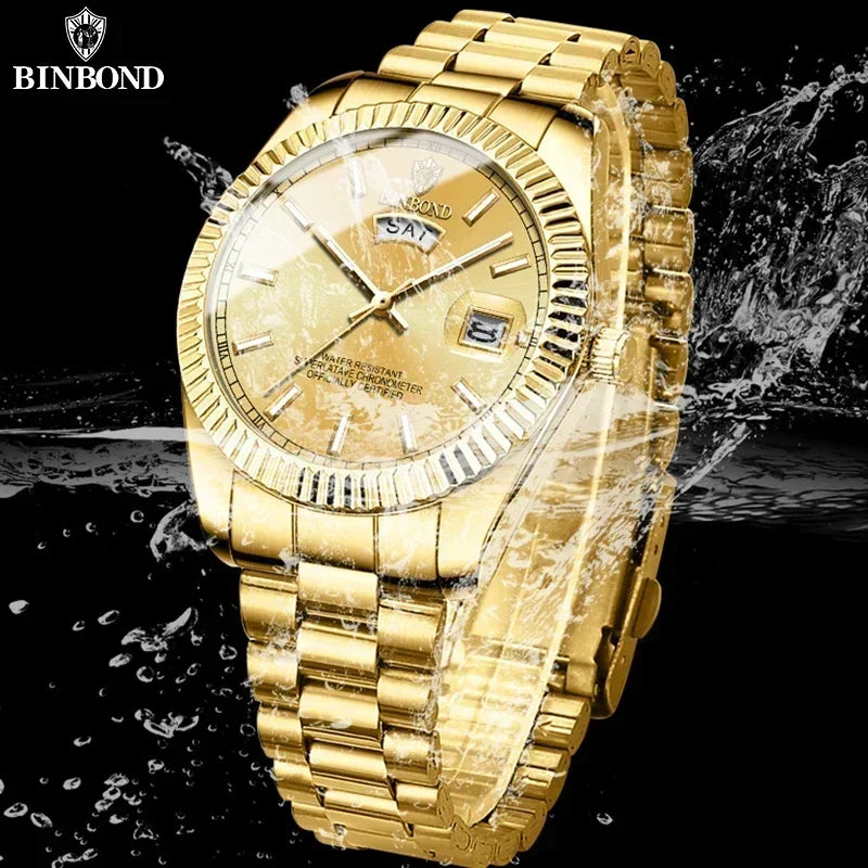 Men's Fashion Business Sports Quartz Watch - 30M Waterproof Luminous Calendar Timepiece