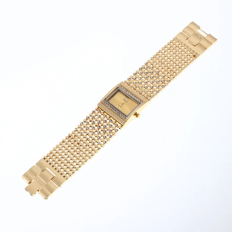Luxury Casual Women's Square Full Diamond Bracelet Watch