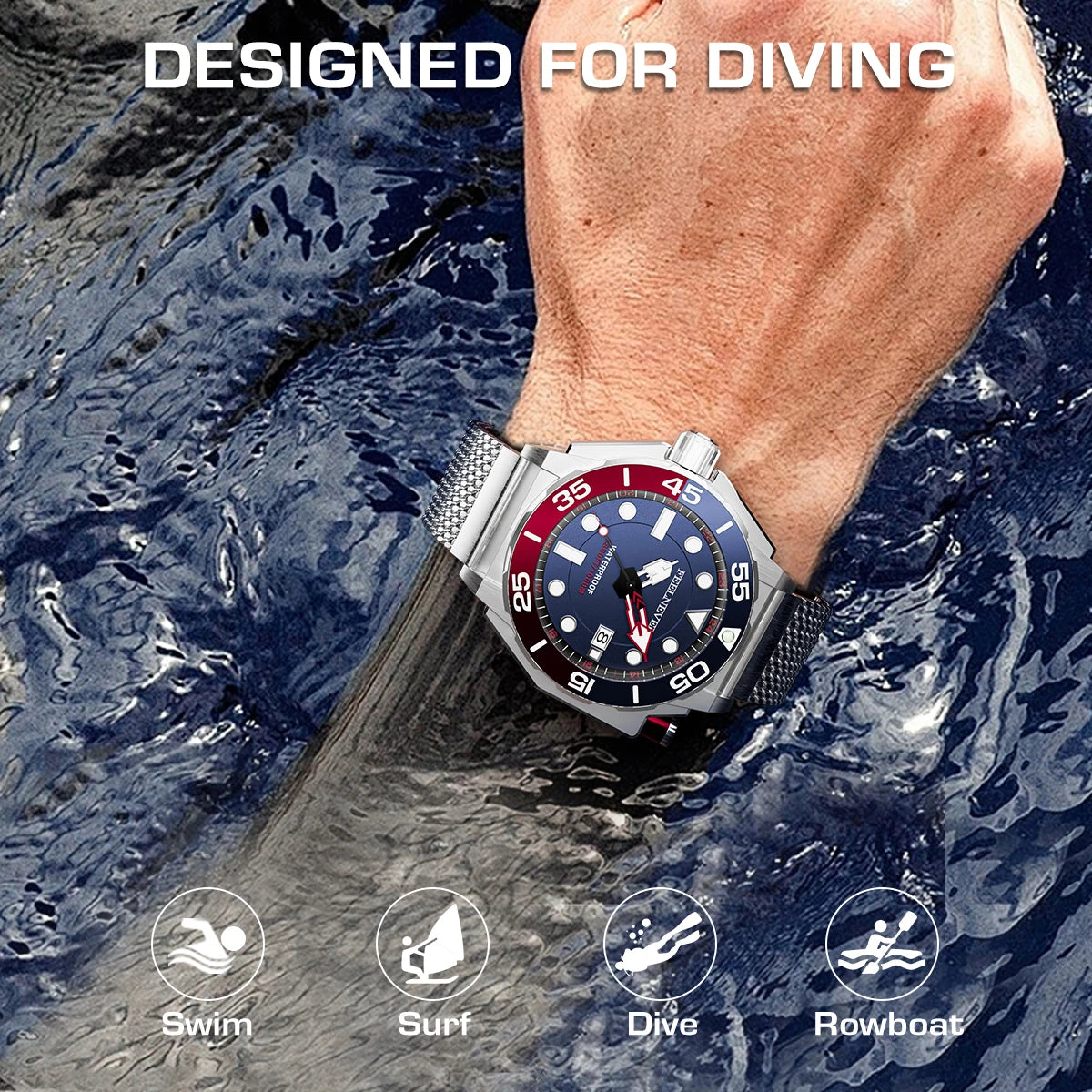 Luxury Automatic Men's Watch - Fashionable, Waterproof, Mechanical Wristwatch