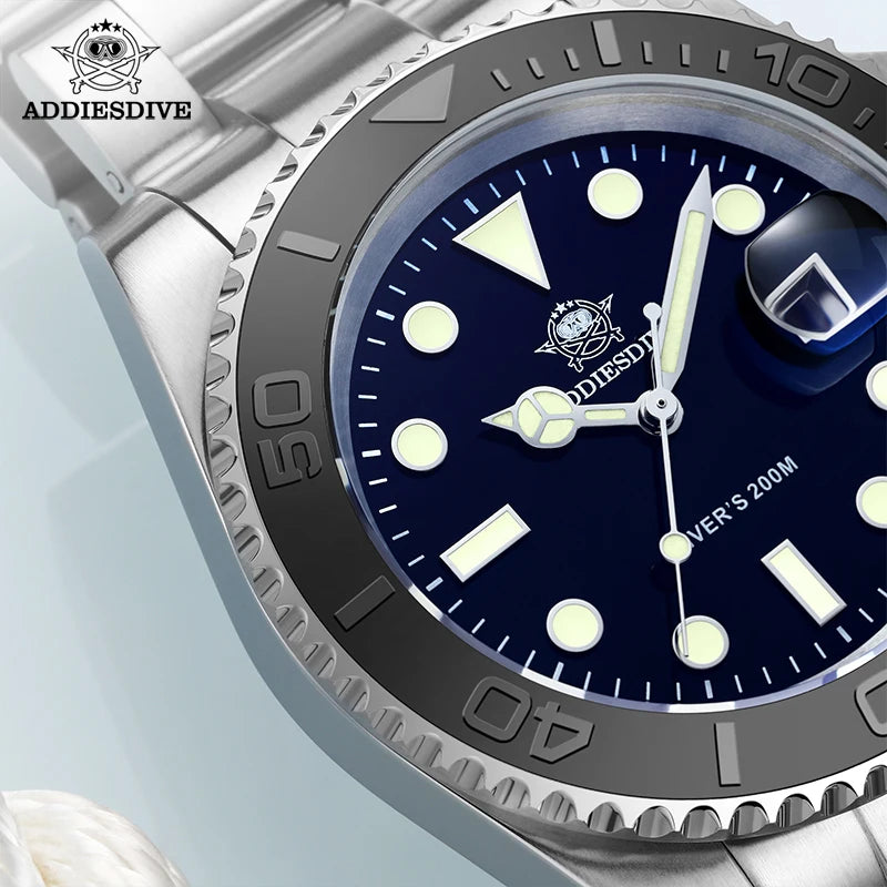 Luxurious Men's Luminous Quartz Diving Watch - 20 Bar Waterproof Stainless Steel