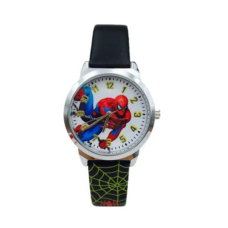 Spider-Man Cartoon Waterproof Quartz Wristwatch for Kids