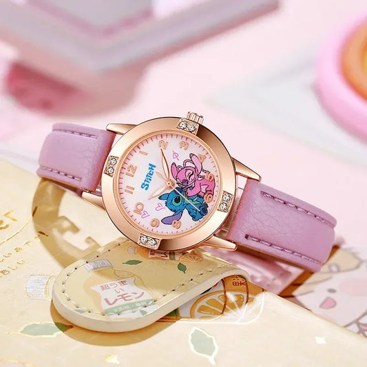 Cute Cartoon Kids' Quartz Watch with Imitation Diamonds