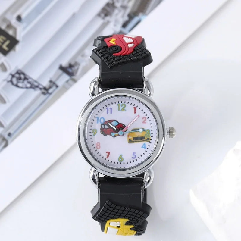 3D Silicone Cartoon Car Watch for Boys