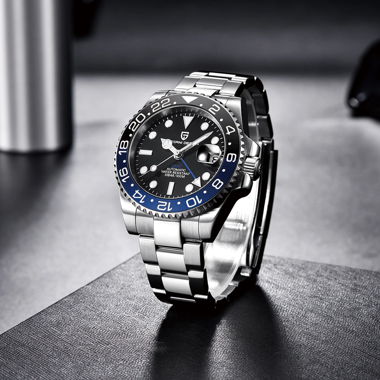 40MM Luxury Men’s Automatic GMT Mechanical Wristwatch with Waterproof Features