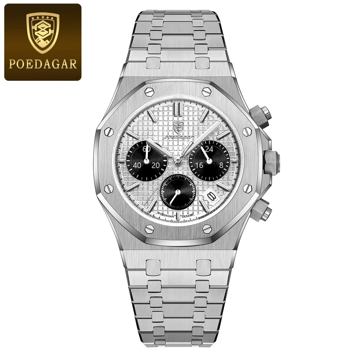 Luxury Men's Stainless Steel Chronograph Watch - Waterproof & Luminous