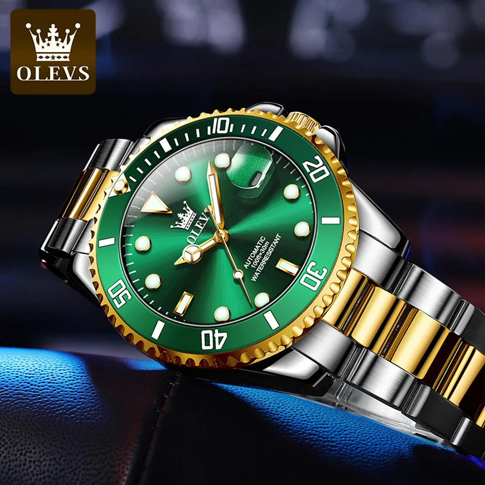 Classic Automatic Mechanical Men's Watch with Luminous Features and Waterproof Design