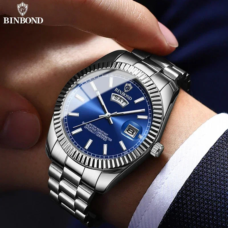 Men's Fashion Business Sports Quartz Watch - 30M Waterproof Luminous Calendar Timepiece