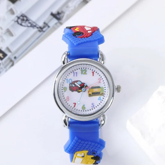 3D Silicone Cartoon Car Watch for Boys