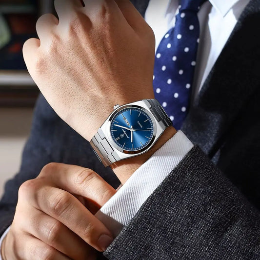 Luxury Waterproof Luminous Men's Quartz Watch with Date and Week Display