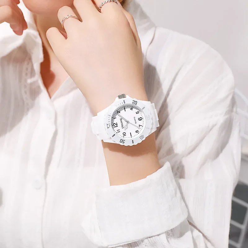 Student Fashion Quartz Watch for Kids - Sporty Transparent Silicone Design