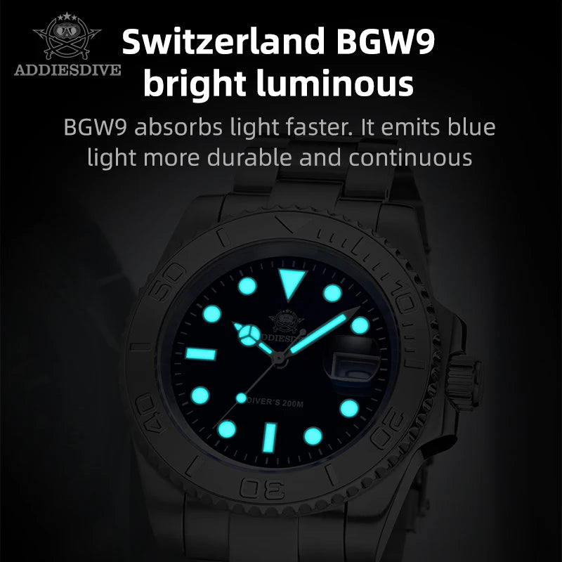 Luxurious Men's Luminous Quartz Diving Watch - 20 Bar Waterproof Stainless Steel
