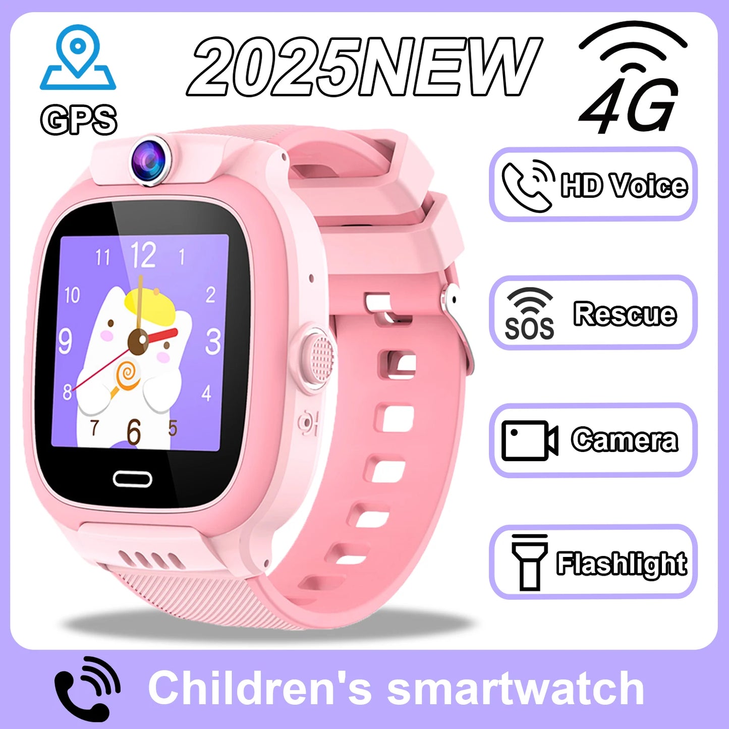 2025 Kids Smart Watch with GPS, 4G Calling, and Waterproof Design