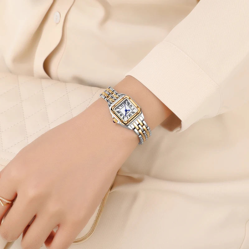 Elegant Waterproof Women's Quartz Watch with Luminous Date and Stainless Steel Band